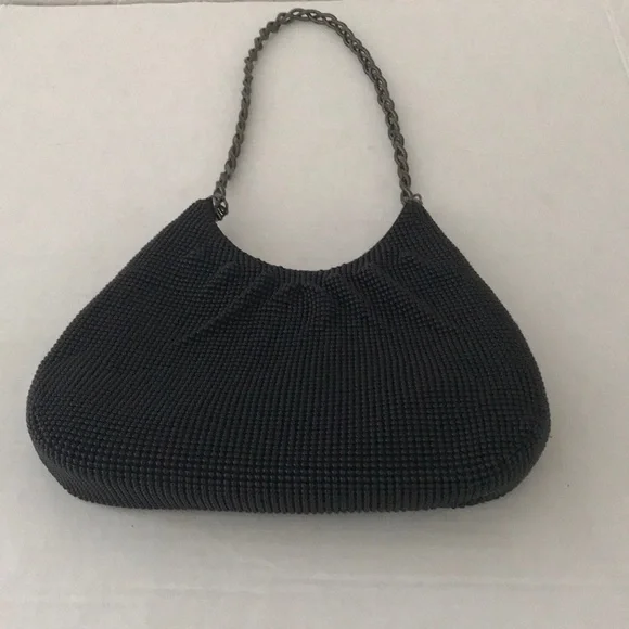 - WHITING & DAVIS BLACK METAL BEAD BAG - Picture 3 of 12